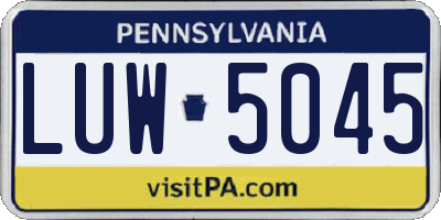 PA license plate LUW5045