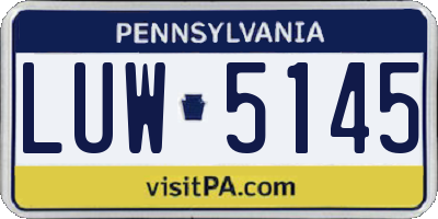 PA license plate LUW5145