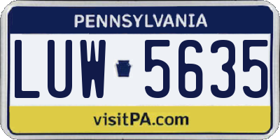 PA license plate LUW5635