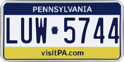 PA license plate LUW5744