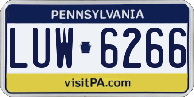 PA license plate LUW6266