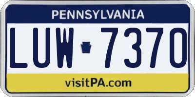 PA license plate LUW7370