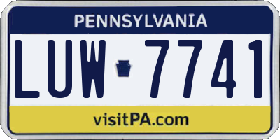 PA license plate LUW7741