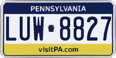 PA license plate LUW8827