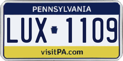PA license plate LUX1109
