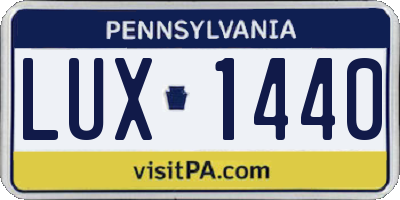 PA license plate LUX1440