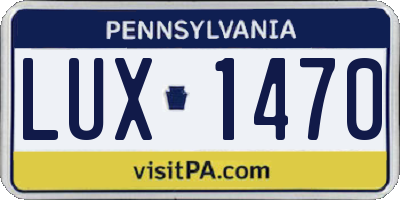PA license plate LUX1470