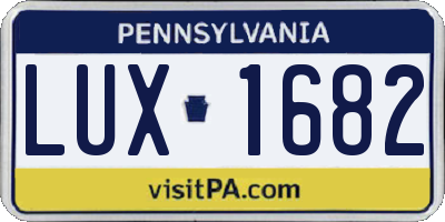 PA license plate LUX1682