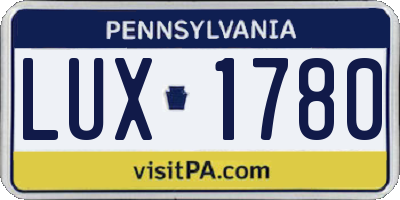 PA license plate LUX1780