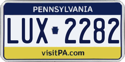 PA license plate LUX2282