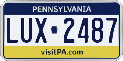 PA license plate LUX2487