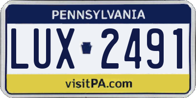 PA license plate LUX2491