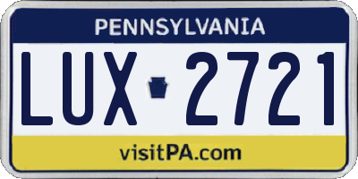 PA license plate LUX2721
