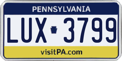 PA license plate LUX3799
