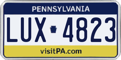 PA license plate LUX4823