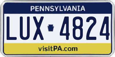 PA license plate LUX4824