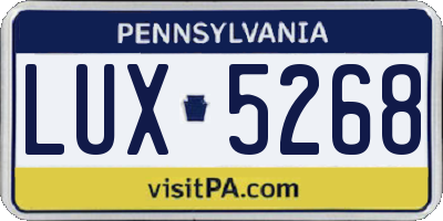 PA license plate LUX5268