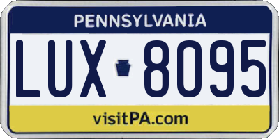 PA license plate LUX8095