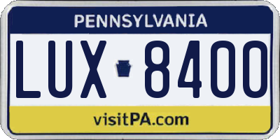 PA license plate LUX8400