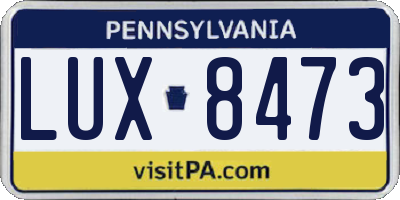 PA license plate LUX8473