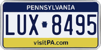 PA license plate LUX8495