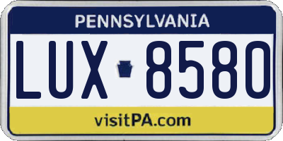 PA license plate LUX8580