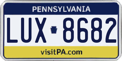PA license plate LUX8682