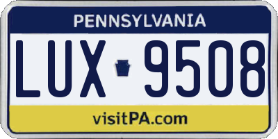 PA license plate LUX9508