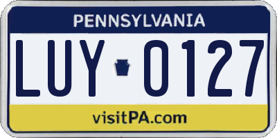 PA license plate LUY0127