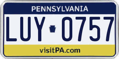 PA license plate LUY0757