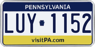 PA license plate LUY1152