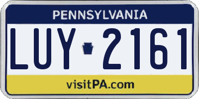 PA license plate LUY2161
