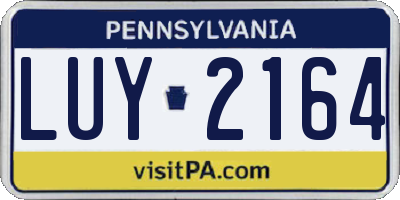 PA license plate LUY2164