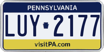 PA license plate LUY2177