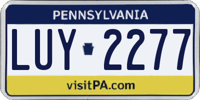 PA license plate LUY2277