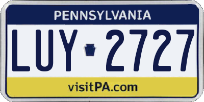 PA license plate LUY2727