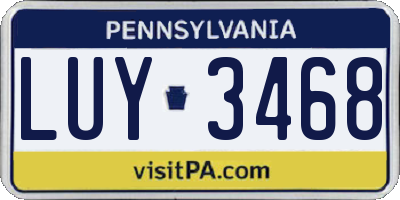 PA license plate LUY3468