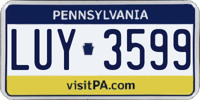 PA license plate LUY3599