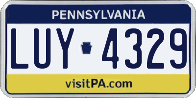 PA license plate LUY4329