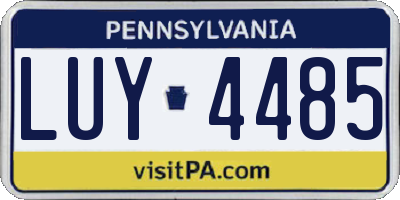 PA license plate LUY4485