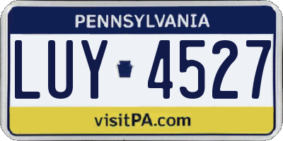 PA license plate LUY4527