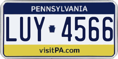 PA license plate LUY4566