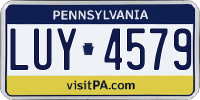 PA license plate LUY4579