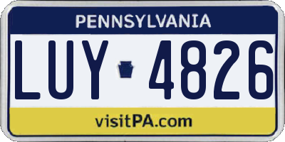 PA license plate LUY4826