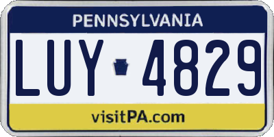 PA license plate LUY4829