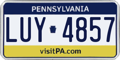 PA license plate LUY4857