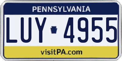 PA license plate LUY4955