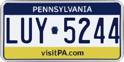 PA license plate LUY5244