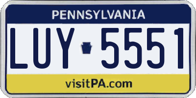 PA license plate LUY5551