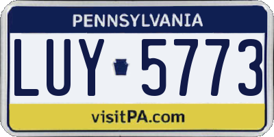 PA license plate LUY5773